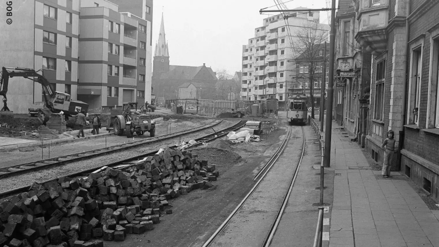 Foto aus der Zeit des Stadt- und U-Bahn-Baus