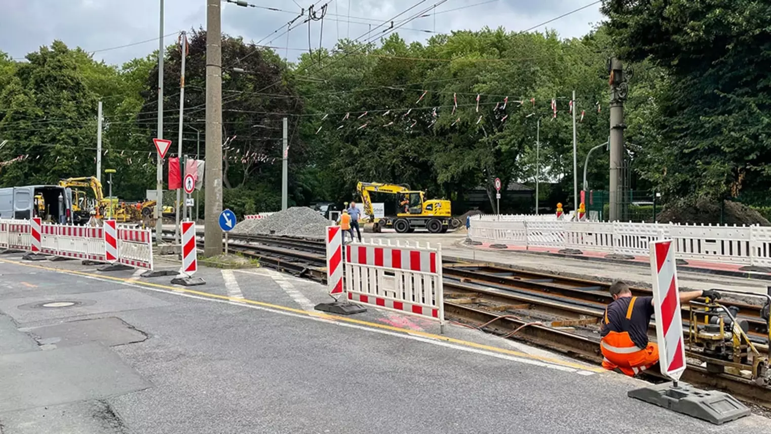 Neubau Haltestelle Brückelstraße: Blick auf die Baustelle