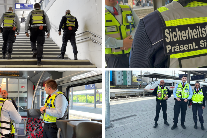 Die Sicherheitsteams NRW im Einsatz in Zügen und am Bahnhof in Dortmund.
