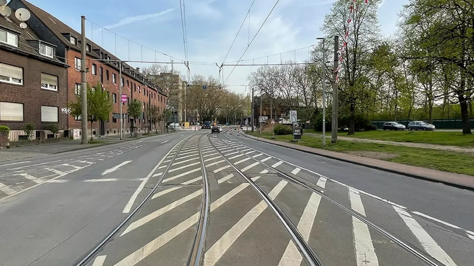 Neubau Haltestelle Brückelstraße: Blick auf den Straßenabschnitt vor Baubeginn