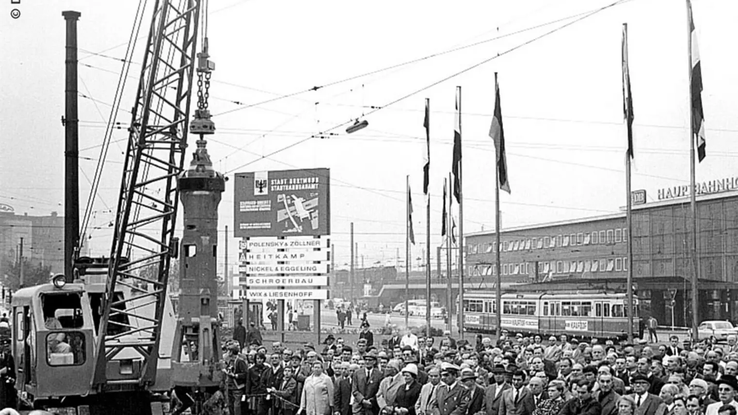 Foto aus der Zeit des Stadt- und U-Bahn-Baus