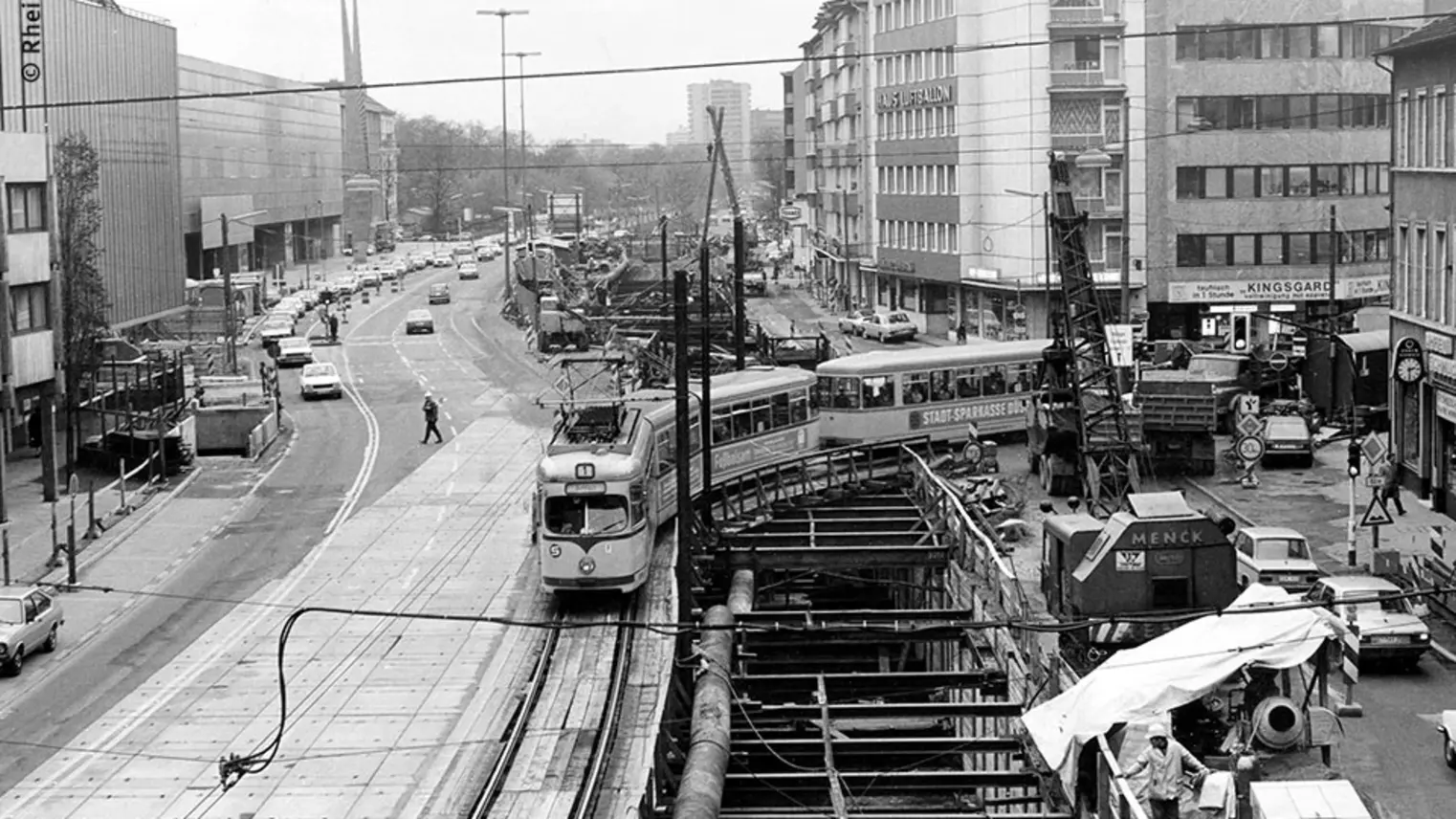 Foto aus der Zeit des Stadt- und U-Bahn-Baus