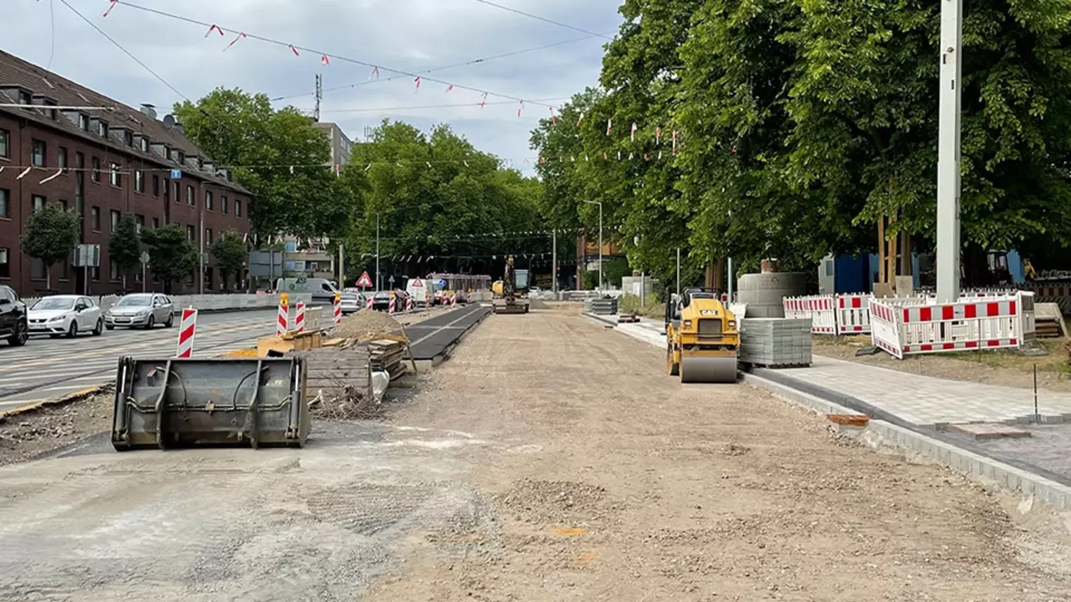 Neubau Haltestelle Brückelstraße: Blick auf die Baustelle