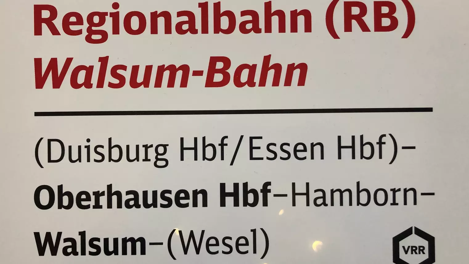 Zuglaufschild der Walsumbahn