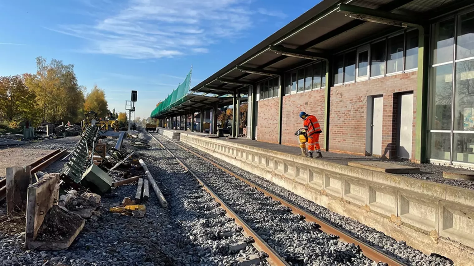 Bauarbeiten am Bahnhof in Bocholt