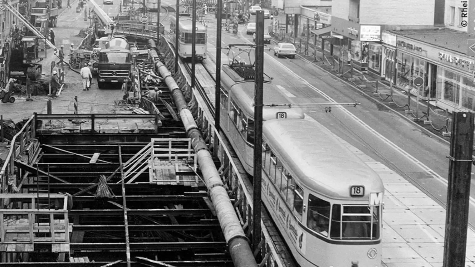 Foto aus der Zeit des Stadt- und U-Bahn-Baus